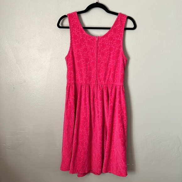 MODCLOTH RETRO Terry Cloth floral FUCHSIA DRESS/cover up size medium - Picture 5 of 5